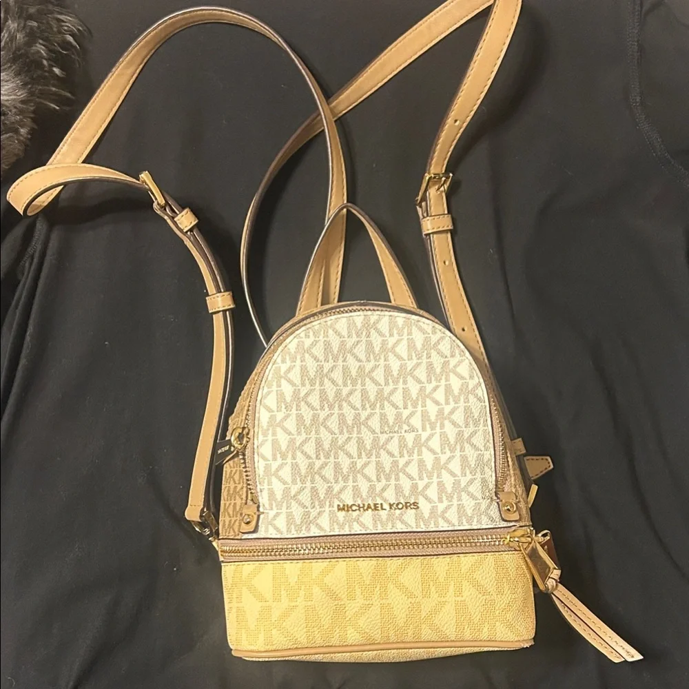 Michael Kors Beige and Yellow Women's Mini Backpack - Picture 1 of 12